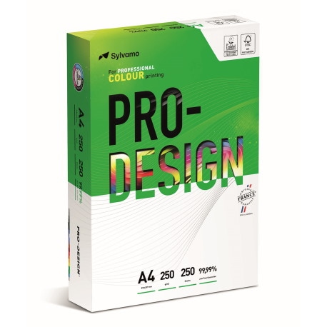 Papier ksero PRO-DESIGN FSC, satynowany, klasa A++, A4, 168CIE, 250gsm, 250 ark.