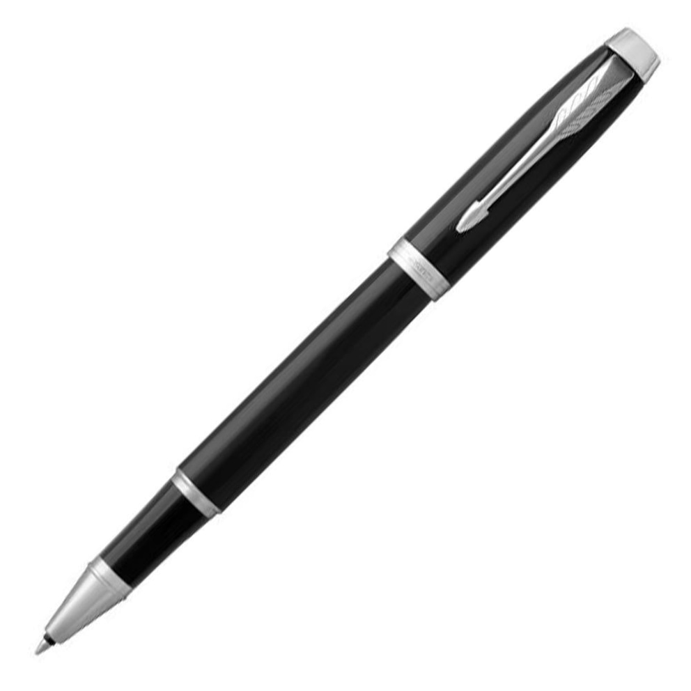 PARKER IM pióro kulkowe Black Lacquer CT, czarne z chromowanymi wykończeniami, końcówka fine, czarny atrament, opakowanie typu blister