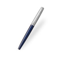 Parker Jotter pióro kulkowe Royal Blue CT, czarne z chromowanymi wykończeniami, końcówka fine, czarny atrament, opakowanie typu blister