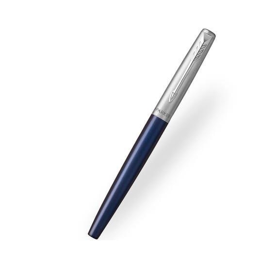 Parker Jotter pióro kulkowe Royal Blue CT, czarne z chromowanymi wykończeniami, końcówka fine, czarny atrament, opakowanie typu blister