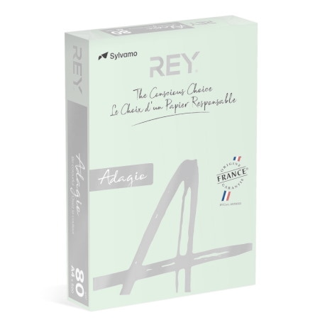 Papier ksero REY ADAGIO, A4, 80gsm, 09 zielony pastel *RYADA080X432 R200, 500 ark.