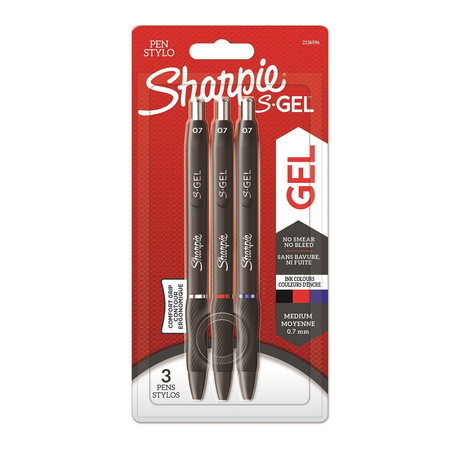 Sharpie S-GEL ASS  (korpus czarny)
3 szt.: 1 niebieski, 1 czarny, 1 czerwony na blistrze
