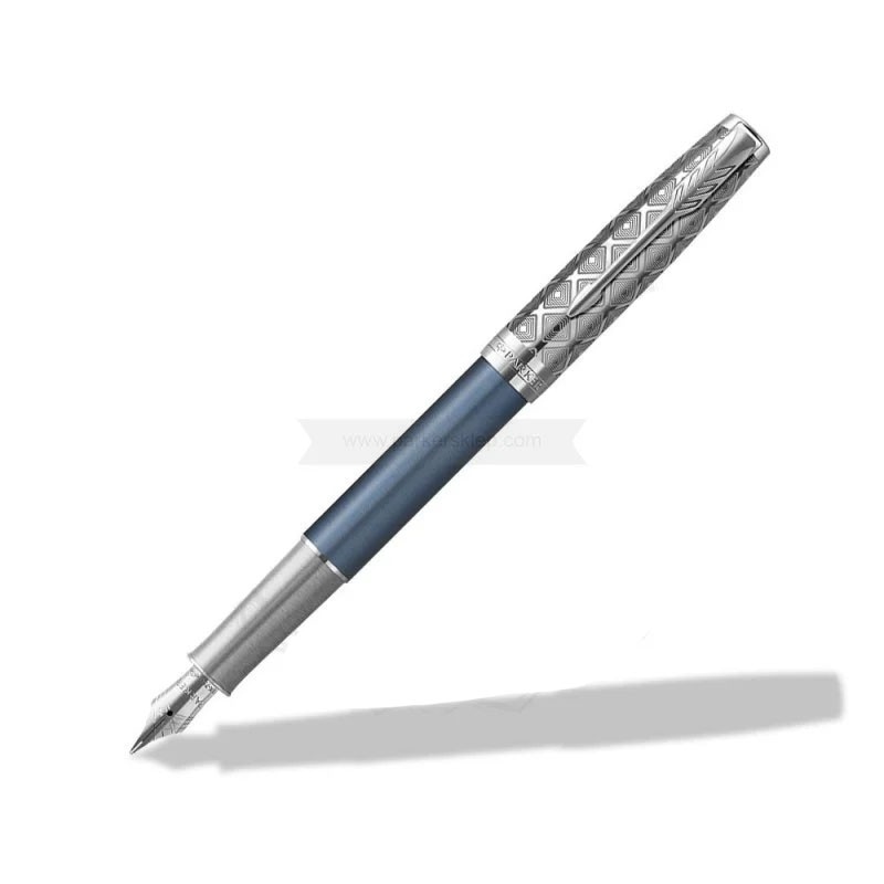 PARKER SONNET PREMIUM METAL & BLUE CT PIÓRO WIECZNE (F) 18K GB