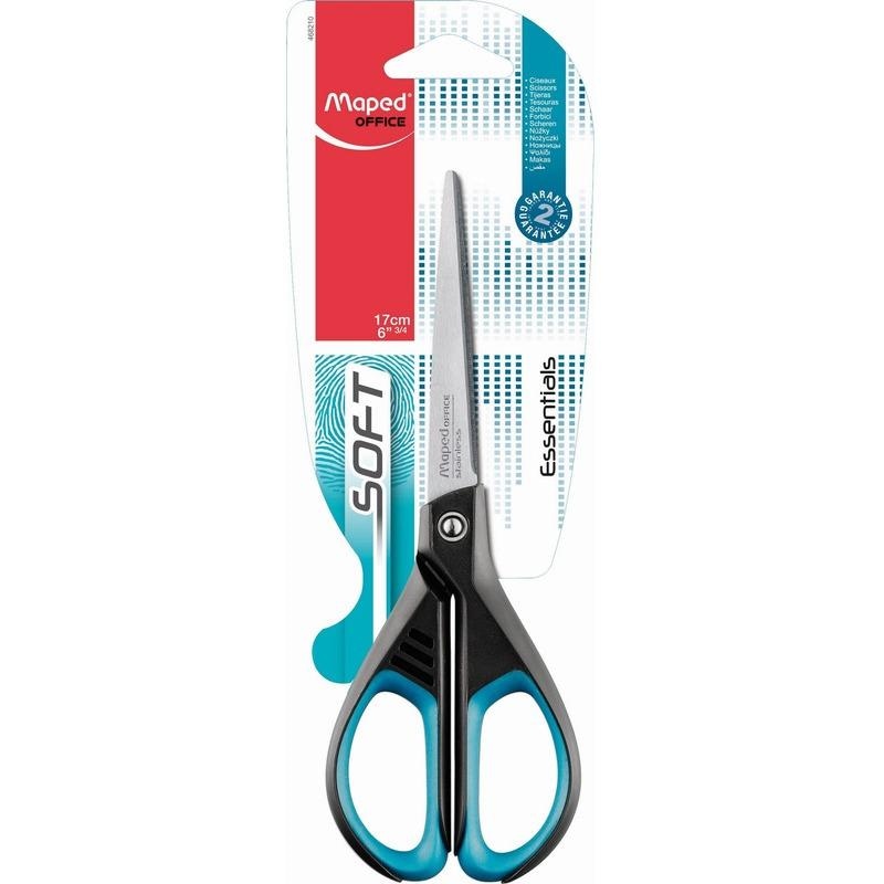 NOŻYCZKI ESSENTIALS SOFT 17 CM SYMETRYCZNE BLISTER  (24)