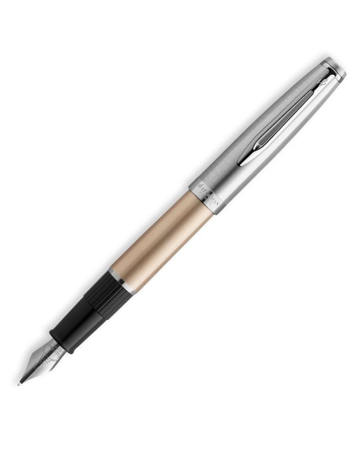 WATERMAN EMLBLEME DELUX  METALICZNY ZŁOTY WIECZNE PIÓRO (F) GB