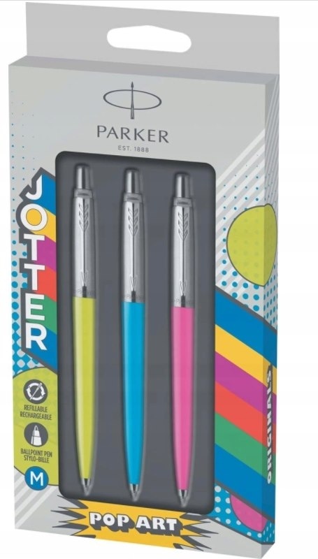 PARKER JOTTER ORGINALS POP ART 60'S COLLECTION LIME & SKY BLUE & HOT PINK DŁUGOPIS HS