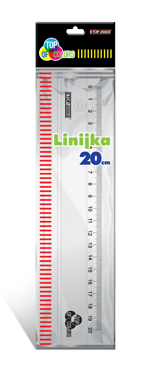 LINIJKA TOP 2000 PRZEZROCZYSTA  20CM