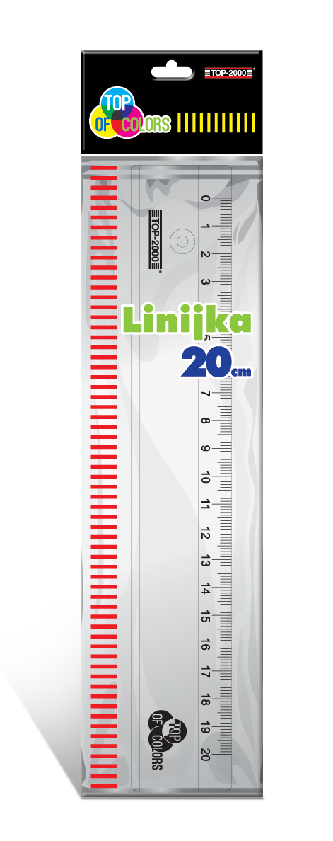 LINIJKA TOP 2000 PRZEZROCZYSTA  20CM