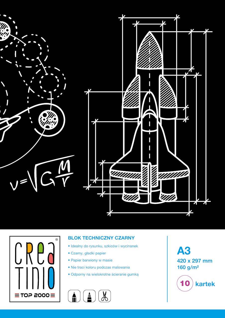 BLOK TECHNICZNY TOP 2000 CREATINIO A3 10K 160G CZARNY