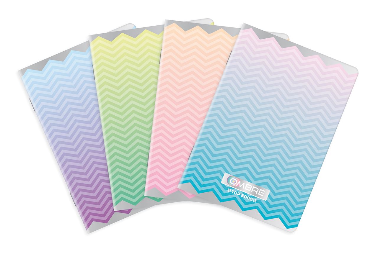 ZESZYT TOP 2000 OMBRE POWDER A6 48K 70G KR5 MIX PASTELOWY