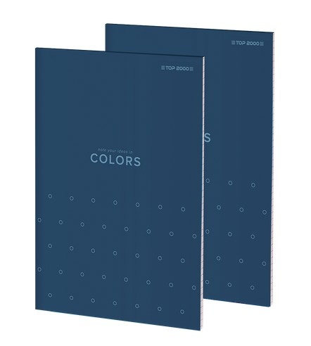BLOK NOTATNIKOWY TOP 2000 COLOR 2.0 KLEJONY A6 50K 70G KR NIEBIESKI