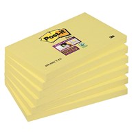 Bloczek samoprzylepny POST-IT® Super Sticky (655-S), 127x76mm, 1x90 kart., kanarkowo - żółty jaskrawy