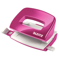 Dziurkacz Mini metalowy Leitz WOW, różowy, 10 lat gwarancji, 10 kartek