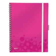 Kołonotatnik z 3 zakładkami  Be mobile  Leitz WOW A4, w kratkę, różowy