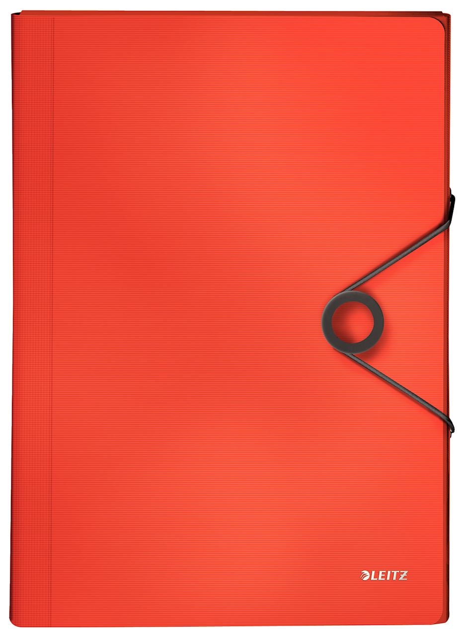 Teczka z 6 przegródkami PP Leitz Solid, jasnoczerwona
