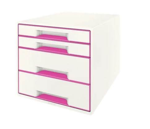 Pojemnik z 4 szufladami Leitz WOW, różowy