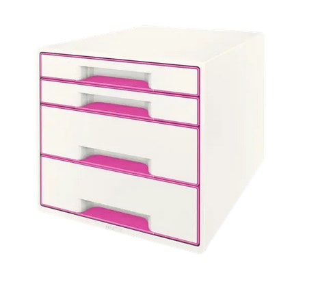 Pojemnik z 4 szufladami Leitz WOW, różowy