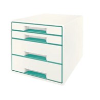 Pojemnik z 4 szufladami Leitz WOW, turkusowy