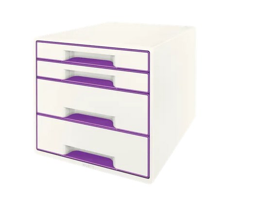 Pojemnik z 4 szufladami Leitz WOW, fioletowy