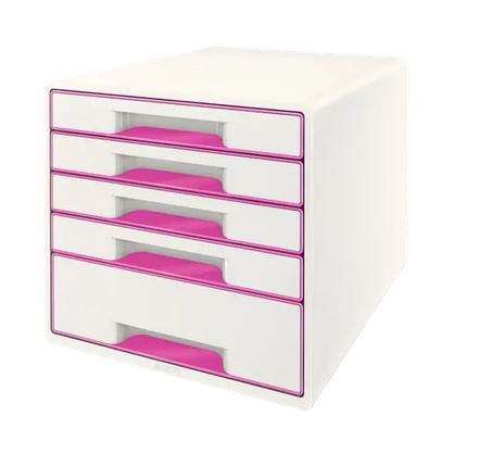 Pojemnik z 5 szufladami Leitz WOW, różowy