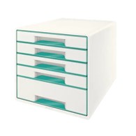 Pojemnik z 5 szufladami Leitz WOW, turkusowy