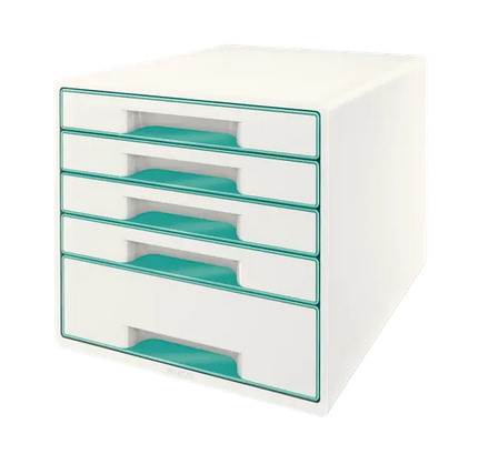 Pojemnik z 5 szufladami Leitz WOW, turkusowy