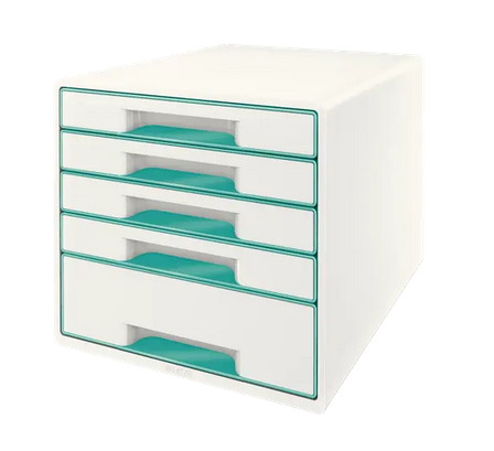 Pojemnik z 5 szufladami Leitz WOW, turkusowy