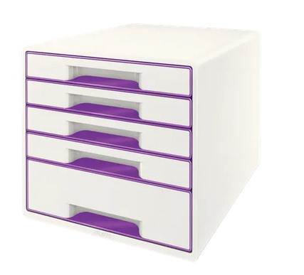 Pojemnik z 5 szufladami Leitz WOW, fioletowy