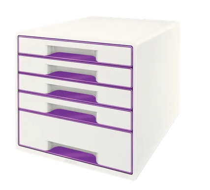 Pojemnik z 5 szufladami Leitz WOW, fioletowy