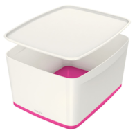 MyBox duży z pokrywką Leitz WOW, różowy