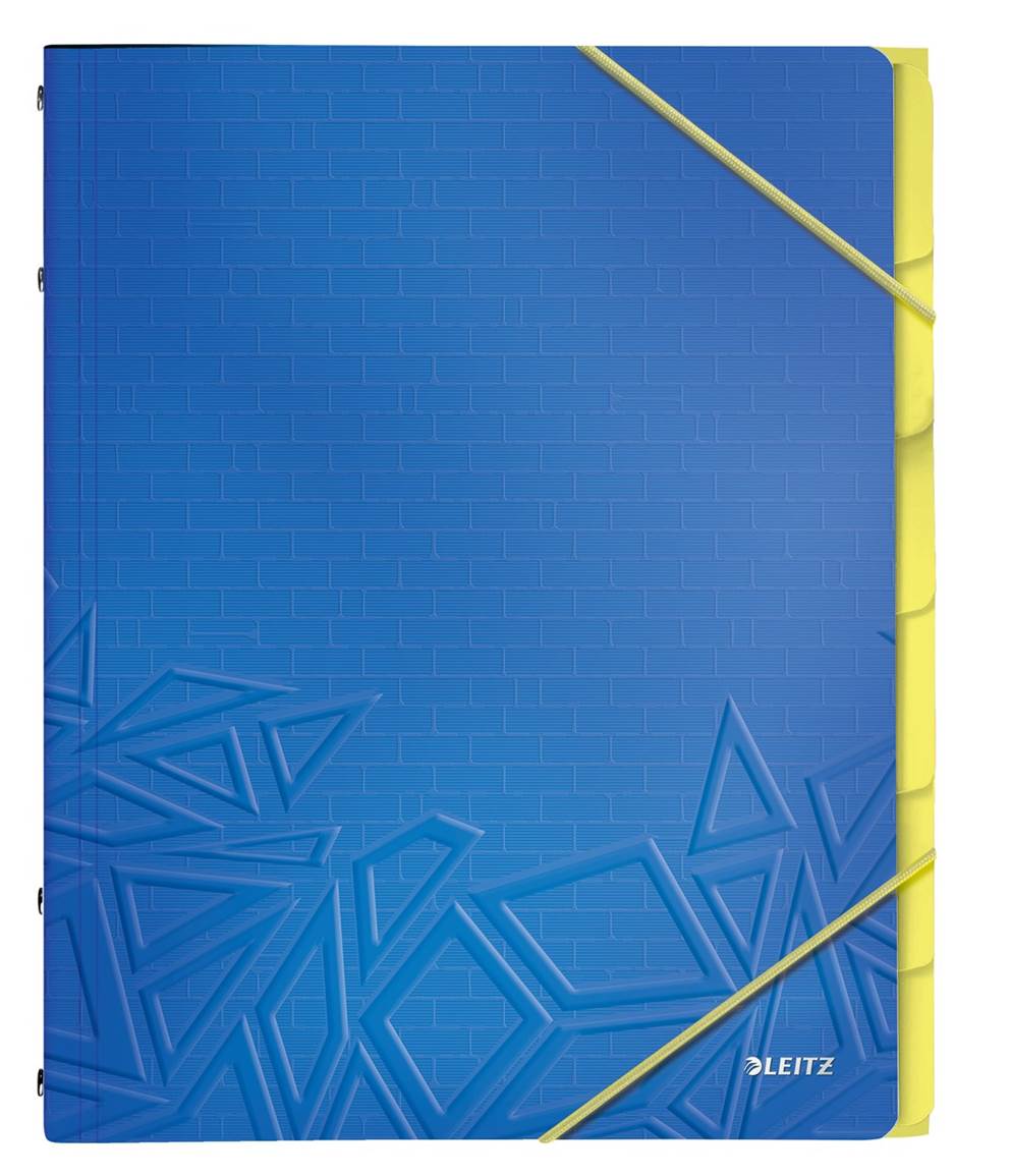 Teczka segregująca z 6 przekładkami Leitz Urban Chic, PP, A4, mieści 250 kartek, niebieska