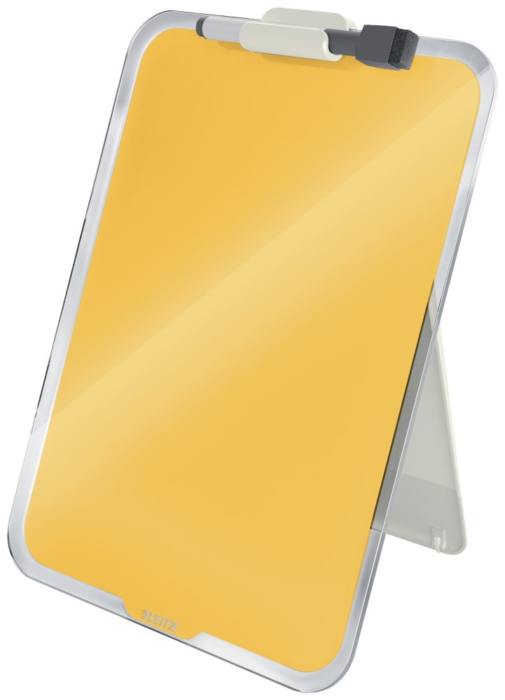 Szklana tabliczka na biurko Leitz Cosy, żółty