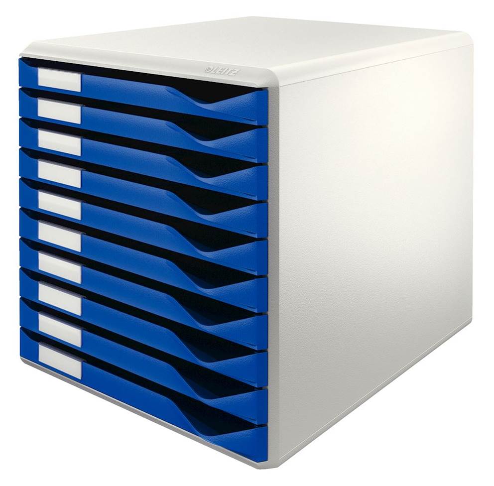 Pojemnik na korespondencję Leitz - 10 szuflad, niebieski