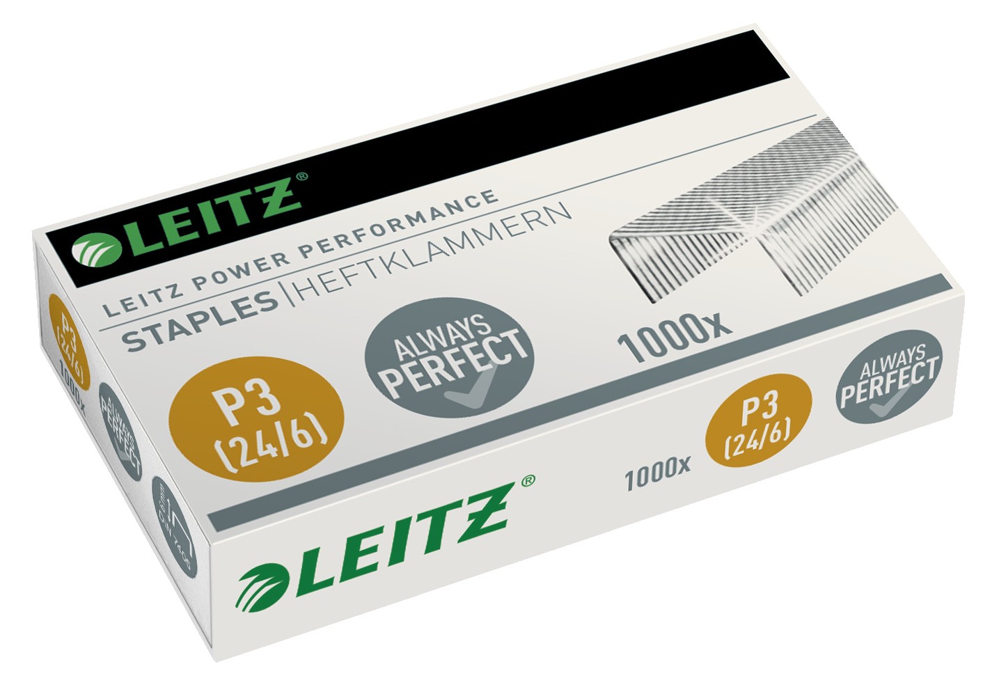Zszywki Leitz galwanizowane, 24/6 1000 szt./opak.