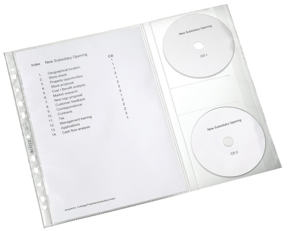 Koszulki na dokumenty i CD, Leitz Combo, 130 mic. 5 szt./folia