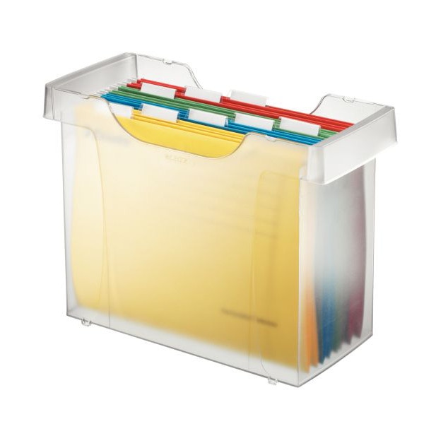 Kartoteka na teczki zawieszane Leitz Plus, przezroczysty, mleczny