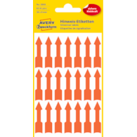 Etykiety informacyjne trwałe, strzałki; 63 etyk./op., 33 x 9 mm, czerwony odblaskowy