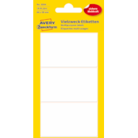 Trwałe minietykiety do opisywania ręcznego; 18 etyk./op., 66 x 38 mm, białe