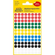 Kółka do zaznaczania kolorowe; 416 etyk./op., fi8 mm, mix kolorów