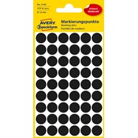 Kółka do zaznaczania kolorowe; 270 etyk./op., O12 mm, czarne