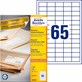 Trwałe recyklingowane etykiety uniwersalne; A4, 100 ark./op., 38 x 21,2 mm, białe