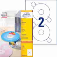 Etykiety na płyty CD; A4, 100 ark./op., o117 mm, białe