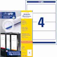 Etykiety na segregatory; A4, 100 ark./op., 61 x 192 mm, białe