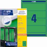 Etykiety na segregatory; A4, 100 ark./op., 61 x 192 mm, zielone