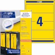 Etykiety na segregatory; A4, 100 ark./op., 61 x 192 mm, żółte