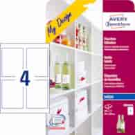 Etykiety na butelki; 90 x 120 mm, 5 ark./20 etykiet, złote naklejki, płyta CD z gotowymi wzorami