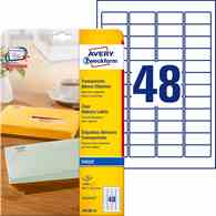 Etykiety adresowe przezroczyste; A4, 25 ark./op., 45,7 x 21,2 mm, przezroczyste