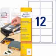 Etykiety na kasety wideo; A4, 25 ark./op., 78,7 x 46,6 mm, białe, usuwalne