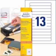 Etykiety na kasety wideo; A4, 25 ark./op., 147,3 x 20 mm, białe, usuwalne