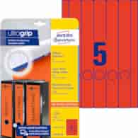 Etykiety na segregatory; A4, 20 ark./op., 38 x 297 mm, czerwone